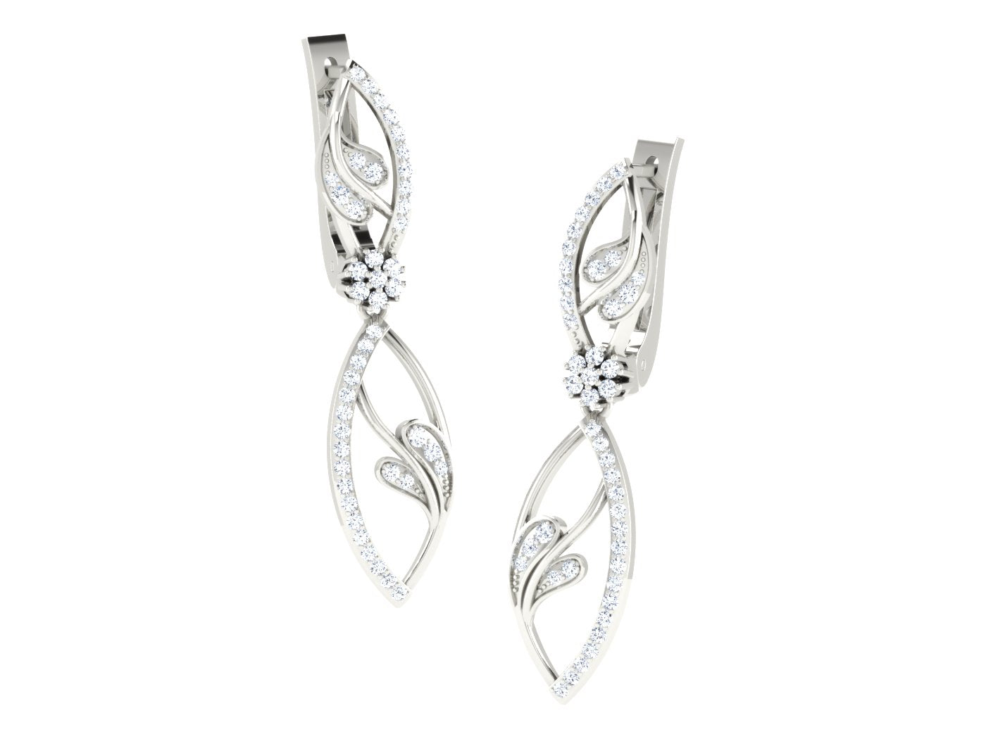 VERDANT LEAF DROP DIAMOND EARRING