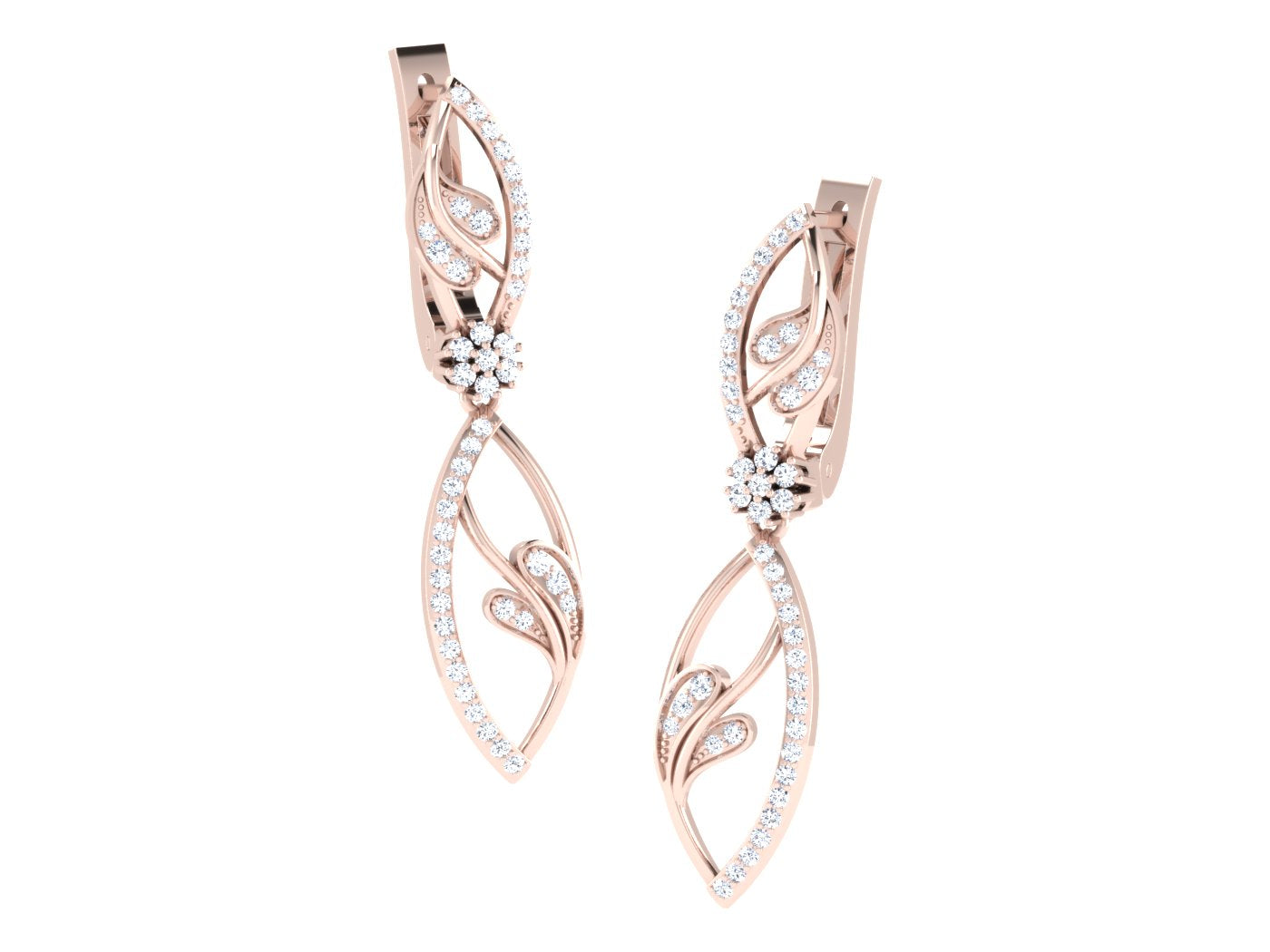 VERDANT LEAF DROP DIAMOND EARRING