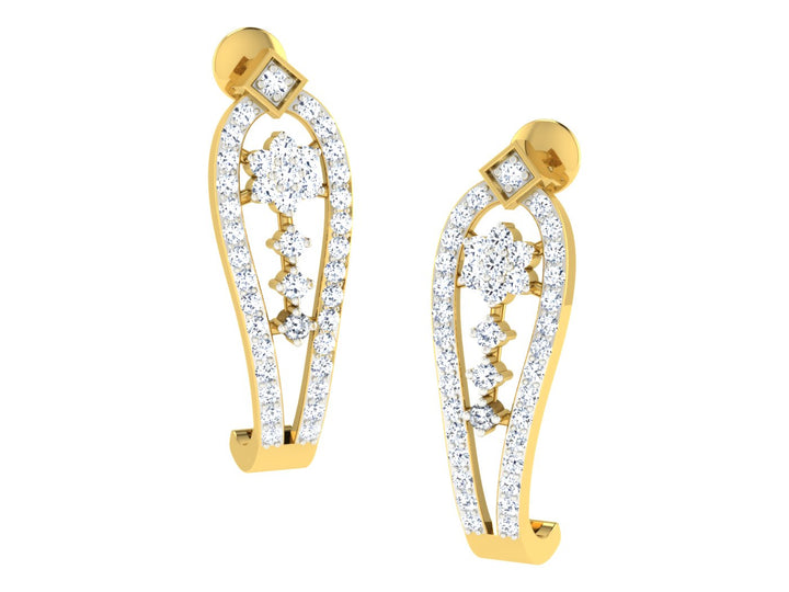 GOLDEN EMBRACE HOOP DIAMOND EARRING