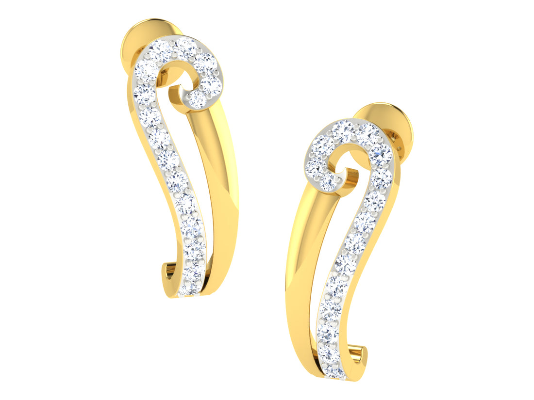 DELICATE HOOP DIAMOND EARRING