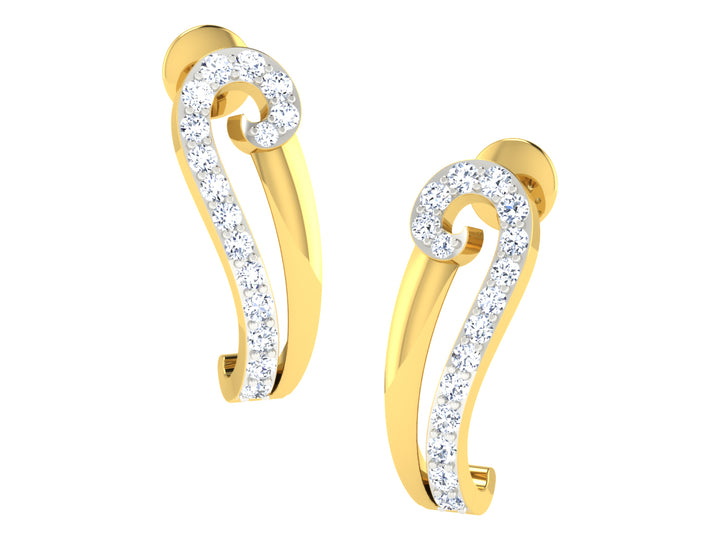 DELICATE HOOP DIAMOND EARRING