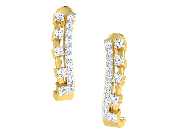 DIAMOND J HOOP EARRING