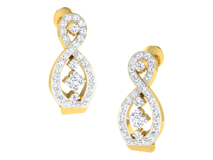 FIGURE EIGHT DIAMOND HOOP EARRING