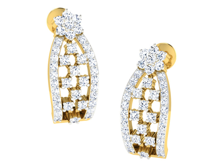 DIAMOND BLOOM HOOP EARRING
