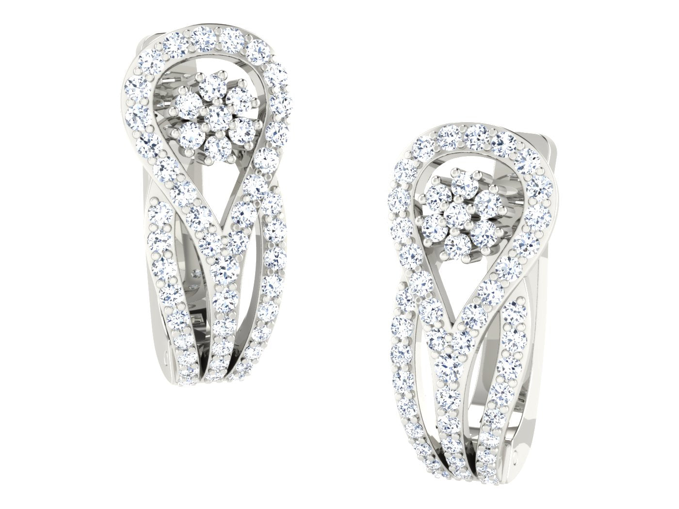 TWILIGHT VINE HOOP DIAMOND EARRING