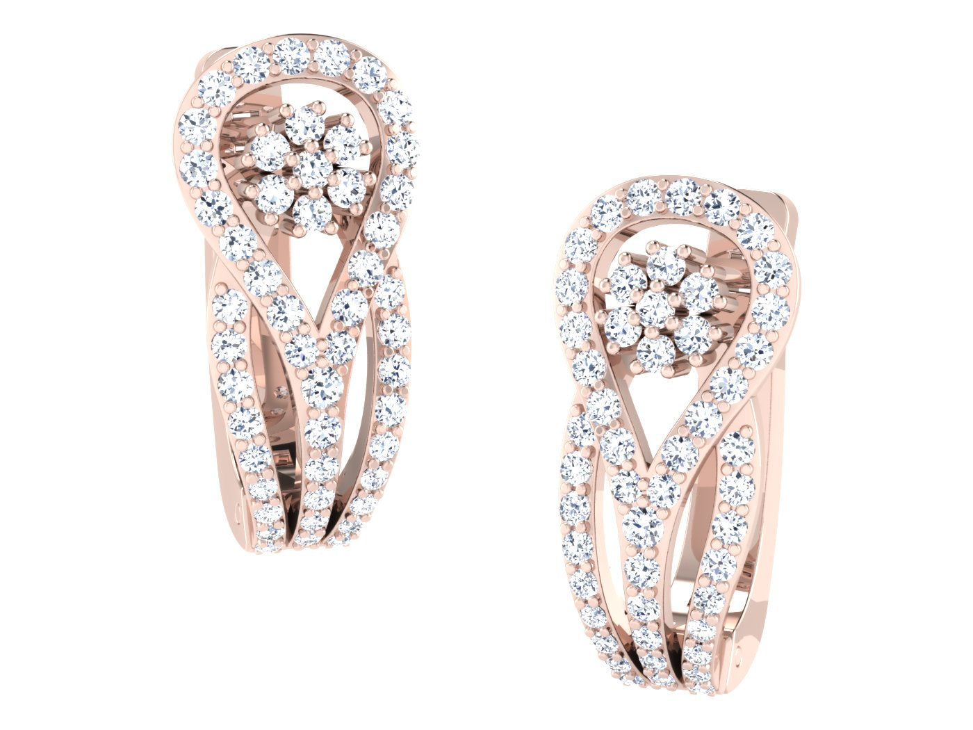 TWILIGHT VINE HOOP DIAMOND EARRING