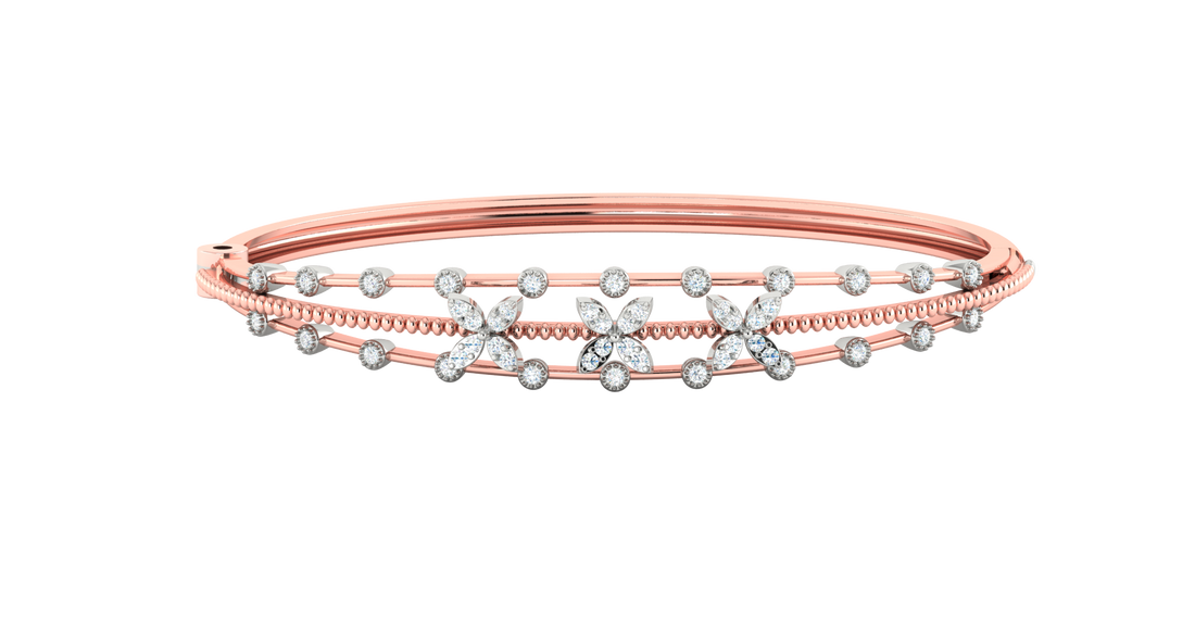 FLORAL LEAF DIAMOND BANGEL