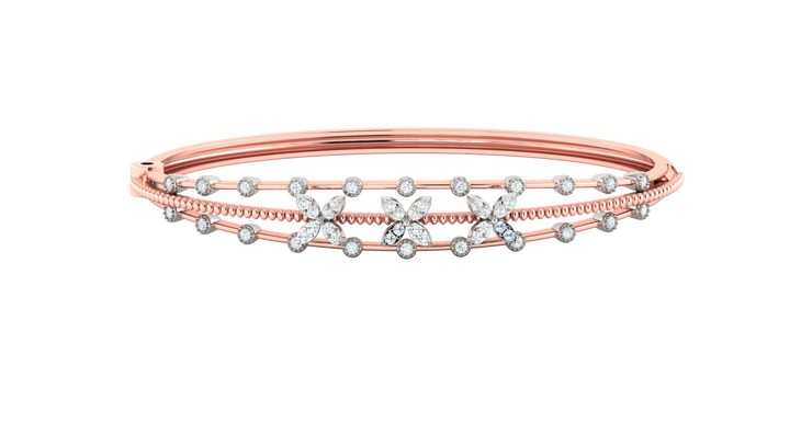 FLORAL LEAF DIAMOND BANGEL