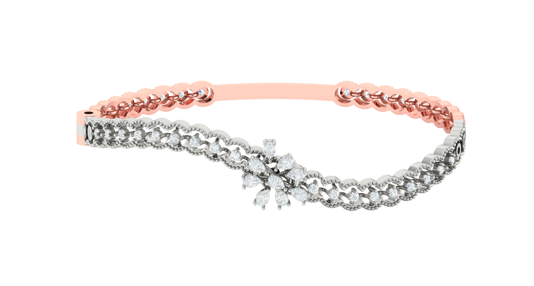 DUAL TONE GOLD DIAMOND BANGEL