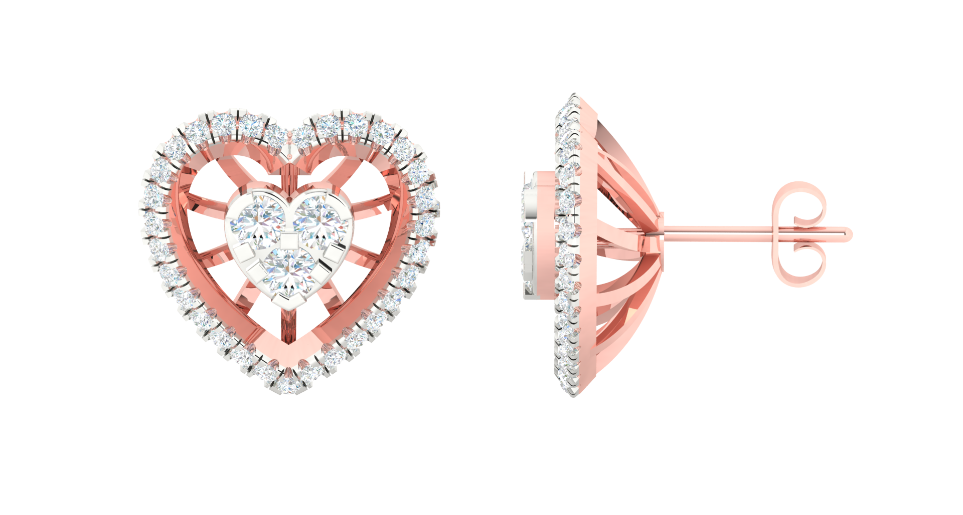 AURORA HEART DIAMOND EARRING