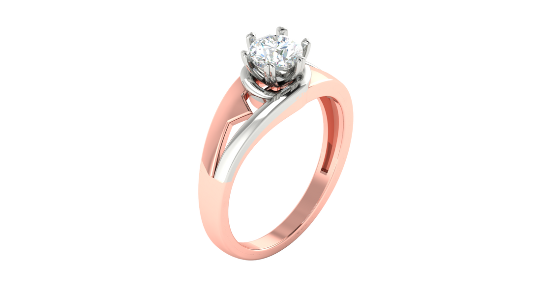 DUAL TONE SOLITARE RING