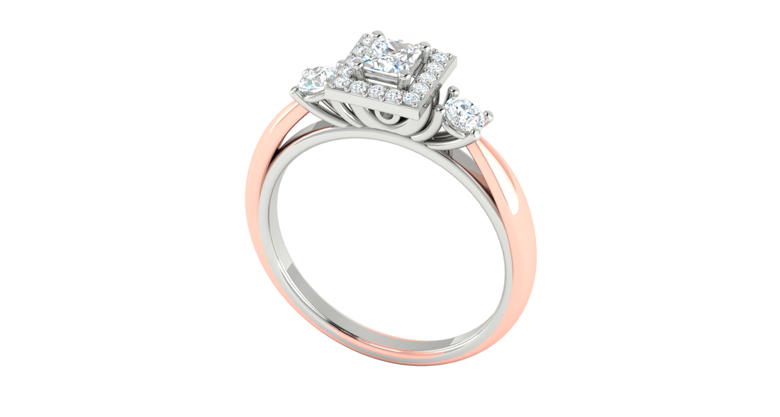 DUAL TONE PRINCESS DIAMOND RING