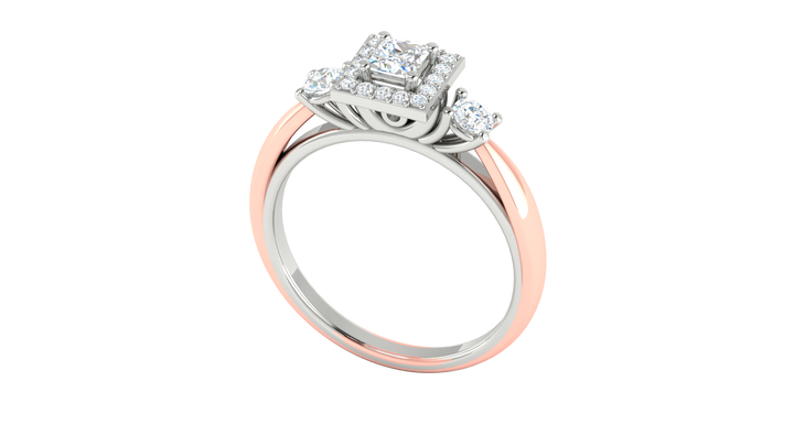 DUAL TONE PRINCESS DIAMOND RING