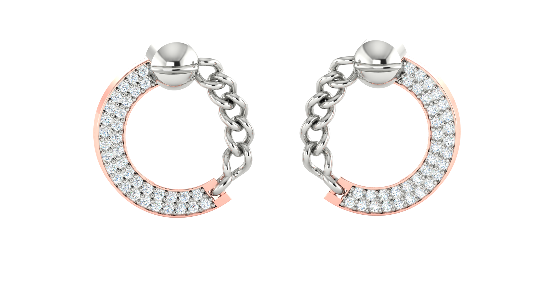 CHAIN LINK DIAMOND PENDENT SET