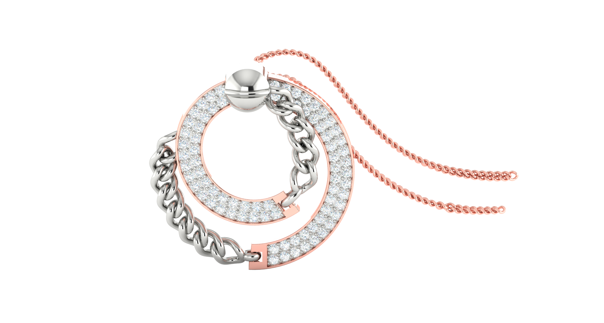 CHAIN LINK DIAMOND PENDENT SET