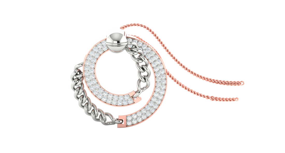 CHAIN LINK DIAMOND PENDENT SET