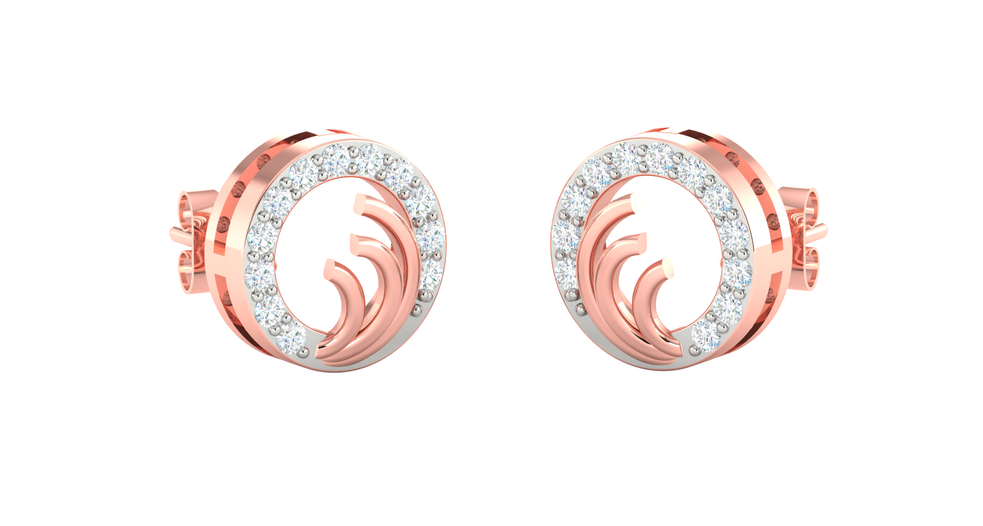 SPIRAL DIAMOND PENDENT SET