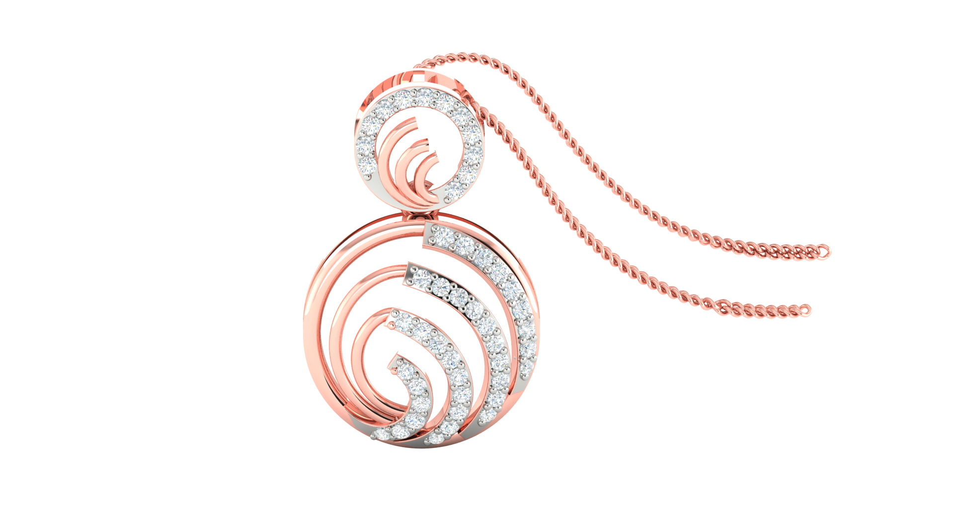 SPIRAL DIAMOND PENDENT SET