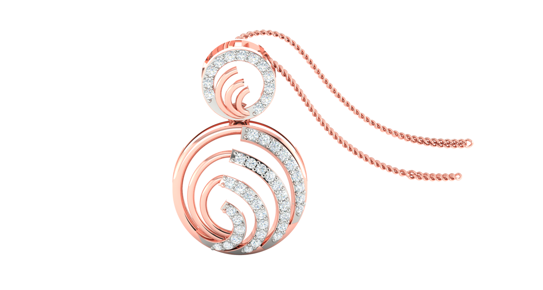 SPIRAL DIAMOND PENDENT SET
