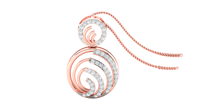 SPIRAL DIAMOND PENDENT SET