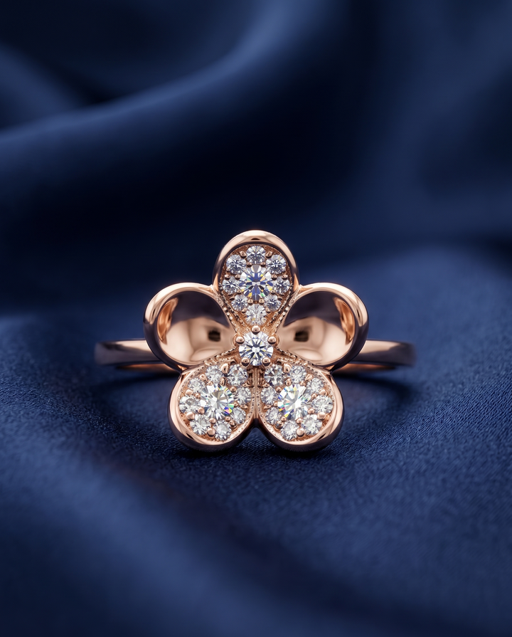 The Blossom Trio Pave Ring