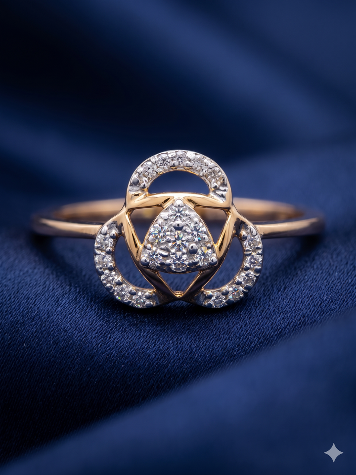 Trinity Knot Sacred Geometry Diamond Ring