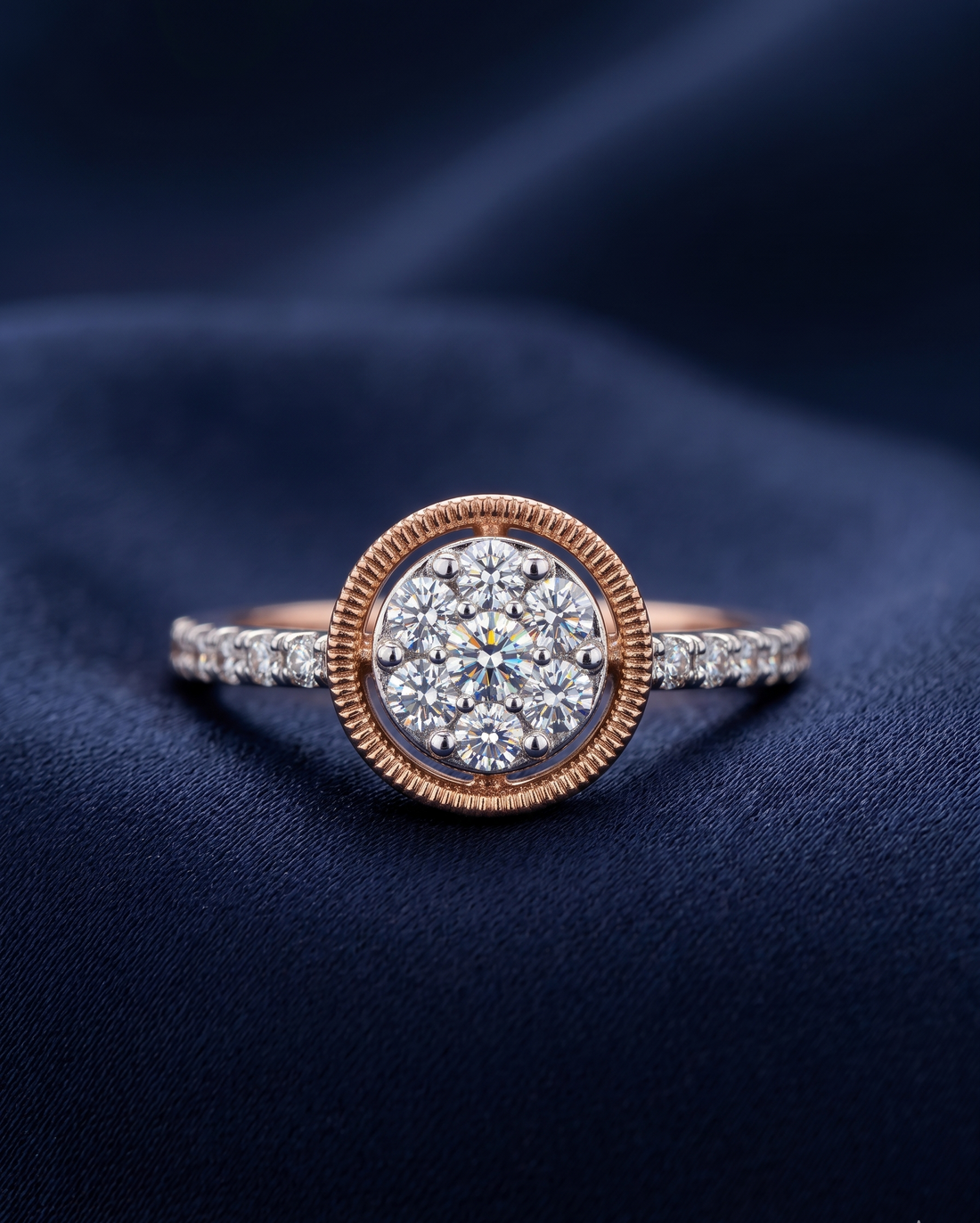 Celestial Medallion Two-Tone Diamond Ring