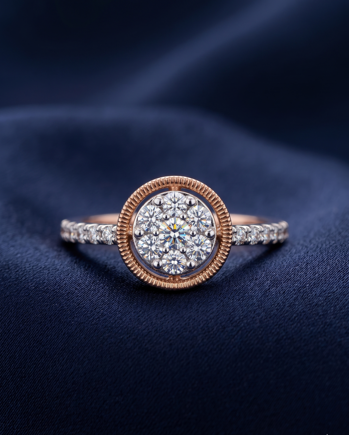 Celestial Medallion Two-Tone Diamond Ring
