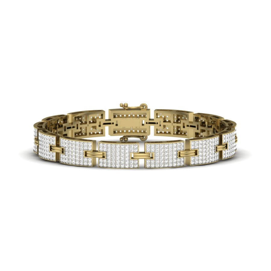 DIAMOND PAVE LINK MAN BRACELET