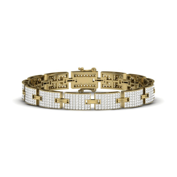 DIAMOND PAVE LINK MAN BRACELET