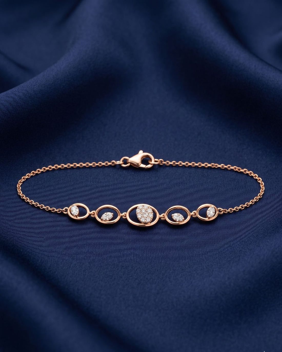 Celestial Orbit Geometric Diamond Station Bracelet