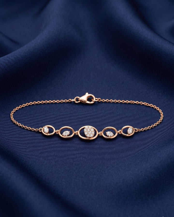 Celestial Orbit Geometric Diamond Station Bracelet