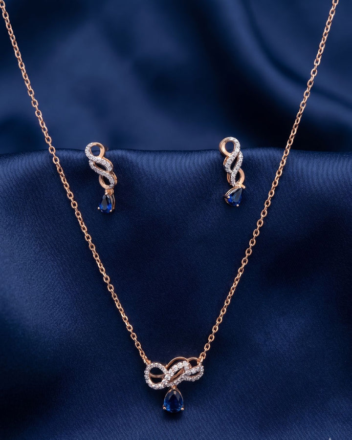 Eternal Infinity Sapphire & Diamond Drop Jewelry Set