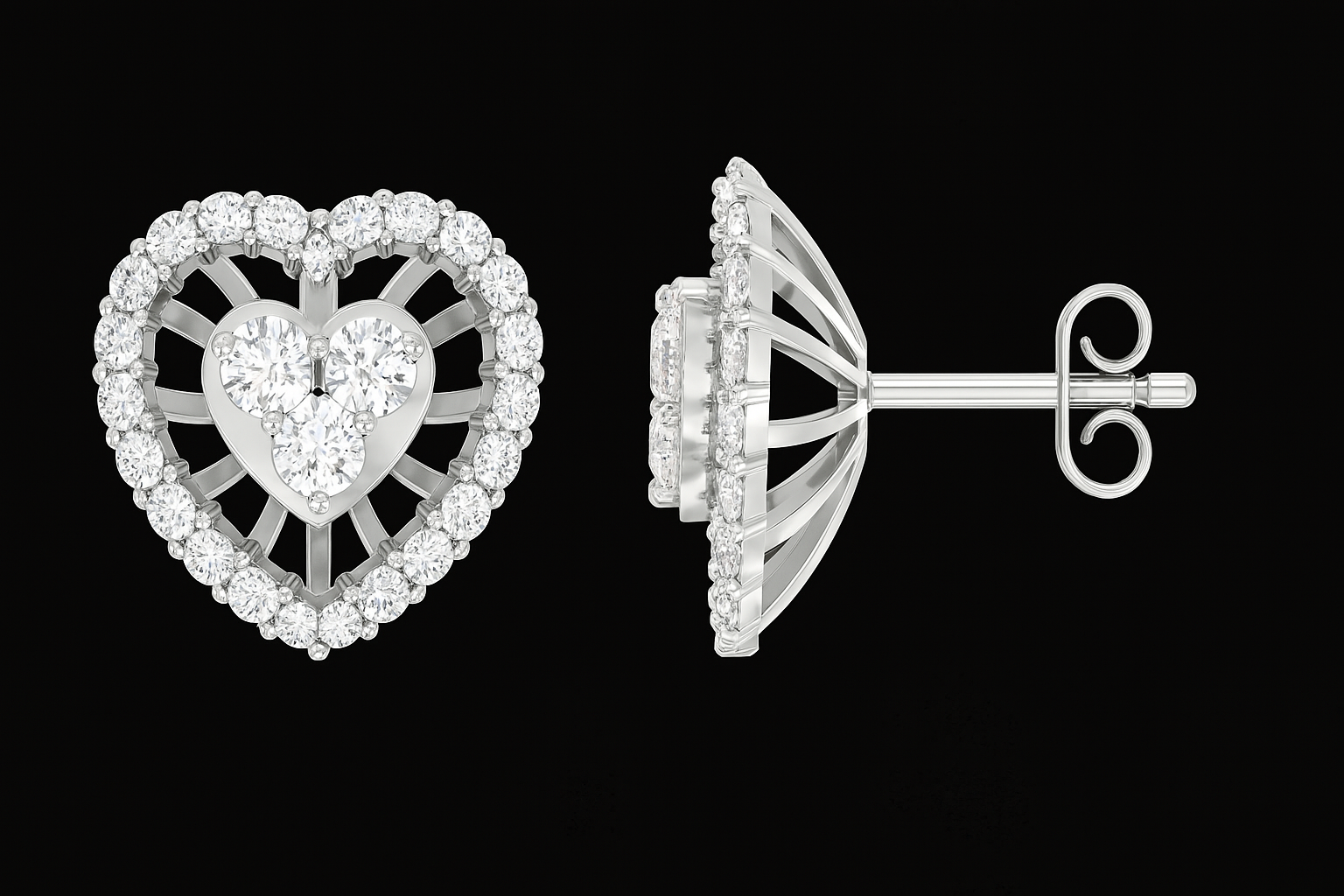 AURORA HEART DIAMOND EARRING